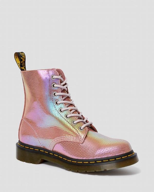 Dr Martens Dámské Kotníkové Boty 1460 Pascal Iridescent Růžové, CZ-328654